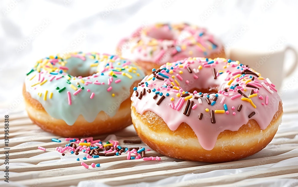 Colorful Donuts on Tray Colorful Donuts on Tray