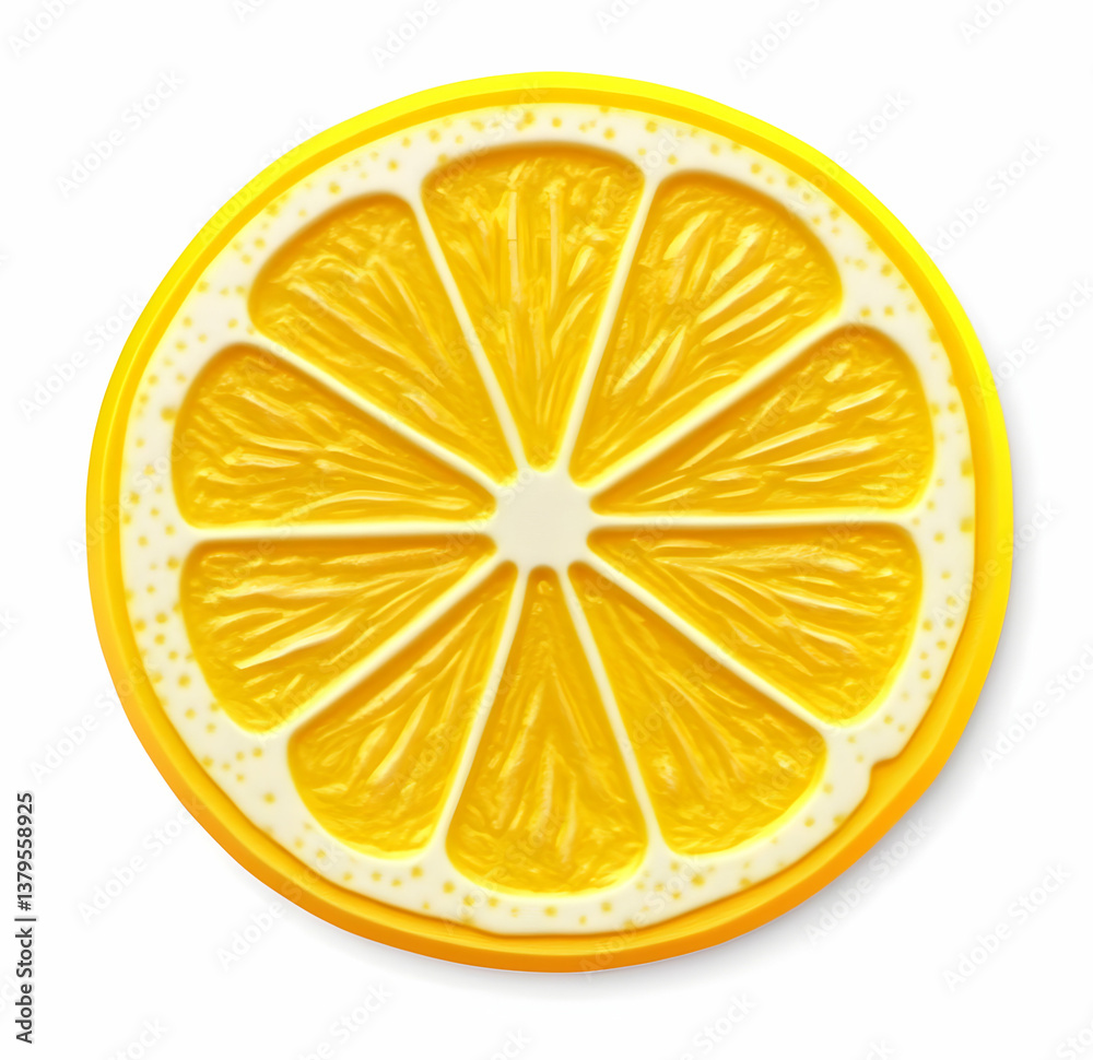 Bright and vibrant lemon slice showcasing its juicy texture and refreshing appeal, perfect for culinary or health-related themes.