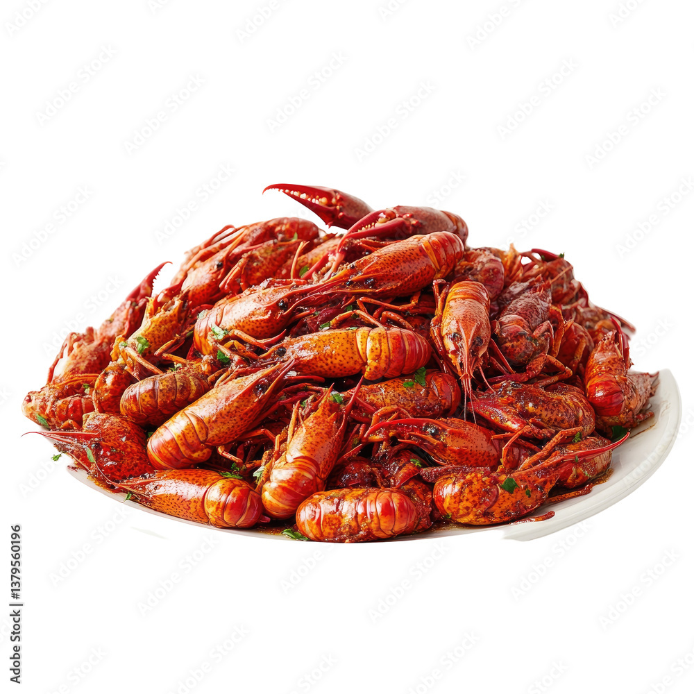 Vibrant Red Crawfish on transparent background Vibrant Red Crawfish on transparent background