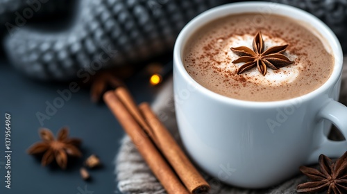 Cozy Winter Chai Latte Warm Spices  Knitted Comfort.