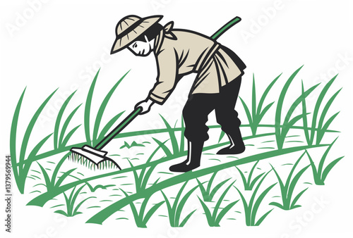 gardener cuts grass
