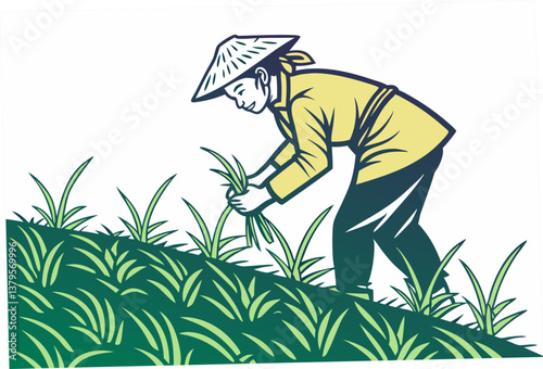 farmer working in the garden