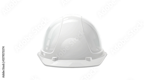 Safety First: A pristine, white hard hat, essential for construction and industrial safety, stands as a symbol of protection and diligence.