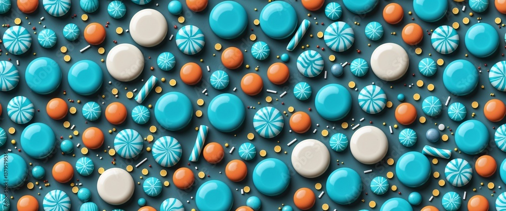 Turquoise candy sprinkles scattered digital art pattern abstract design illustration background Turquoise candy sprinkles scattered digital art pattern abstract design illustration background