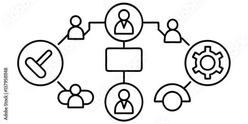 Collaboration Icons with Line Editing – Customizable & Scalable Vector Set