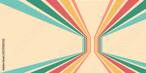 Groovy retro swirl burst, summer and carnival background