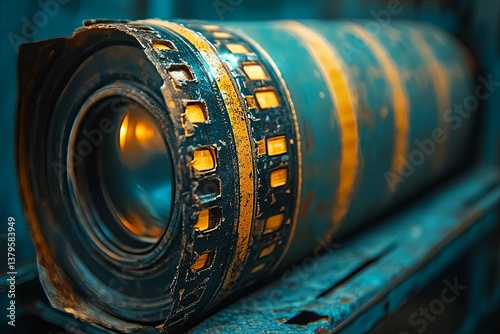 Wallpaper Mural A cylindrical industrial object with visible yellow banding and detailing Torontodigital.ca