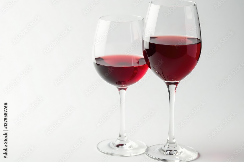 Single elegant red wine glass on white, showcasing its color , closeup, elegant, cabernet Single elegant red wine glass on white, showcasing its color , closeup, elegant, cabernet