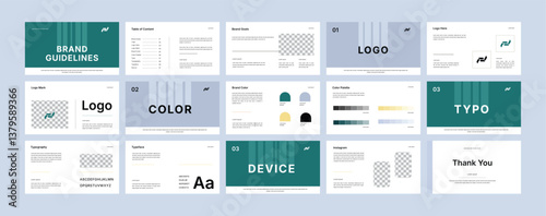 Professional Brand Identity Style Guideline Template | Clean Corporate Branding Manual | Simple Branding Strategy Document with Logo, Typography, and Color Palette |  Logo guideline book.