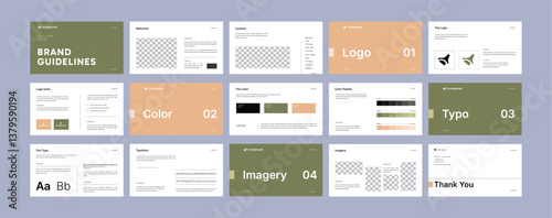 Professional Brand Identity Style Guideline Template | Clean Corporate Branding Manual | Simple Branding Strategy Document with Logo, Typography, and Color Palette |  Logo guideline book.