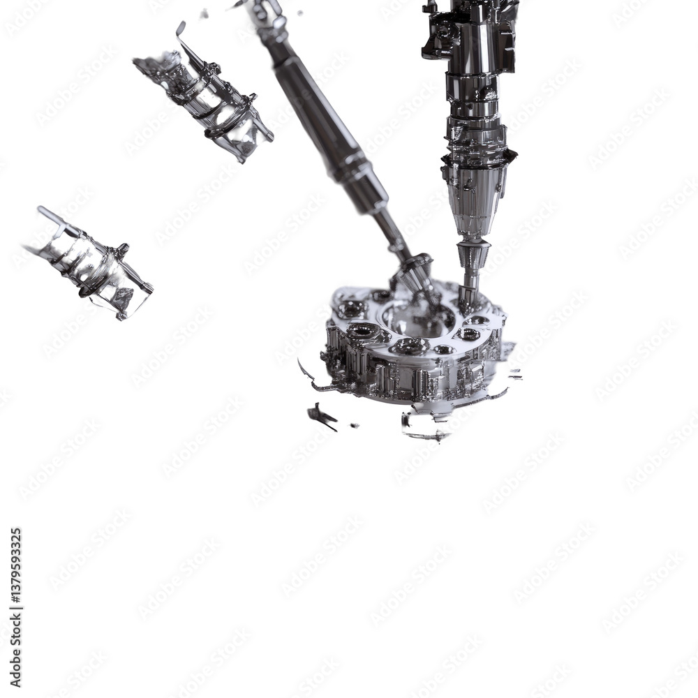 Nanobot Component Assembly on transparent background Nanobot Component Assembly on transparent background