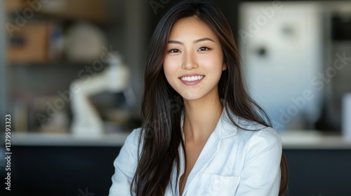 Portrait of a Smiling Young Asian Woman