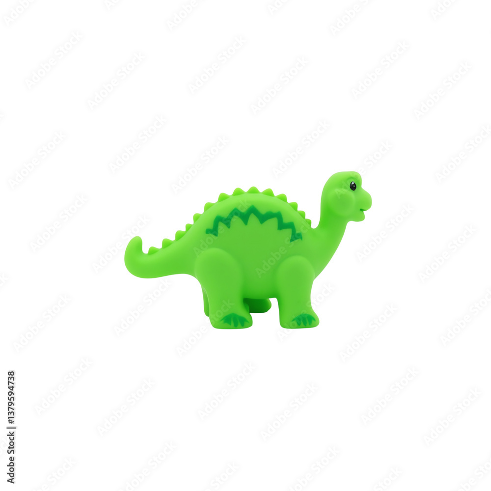 Naklejka premium Green dinosaur toy, white isolate background