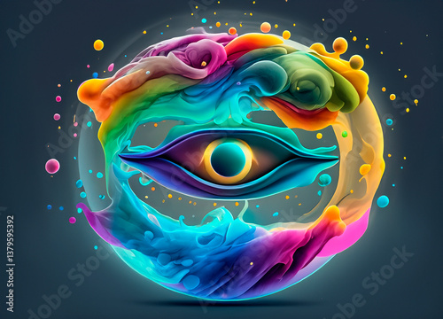 Obraz na płótnie Soothing soundscape fluid emotional balance asmr harmony Generated image w salonie