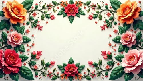 Symmetrical floral motif with intricate details , elegant, blossom, art