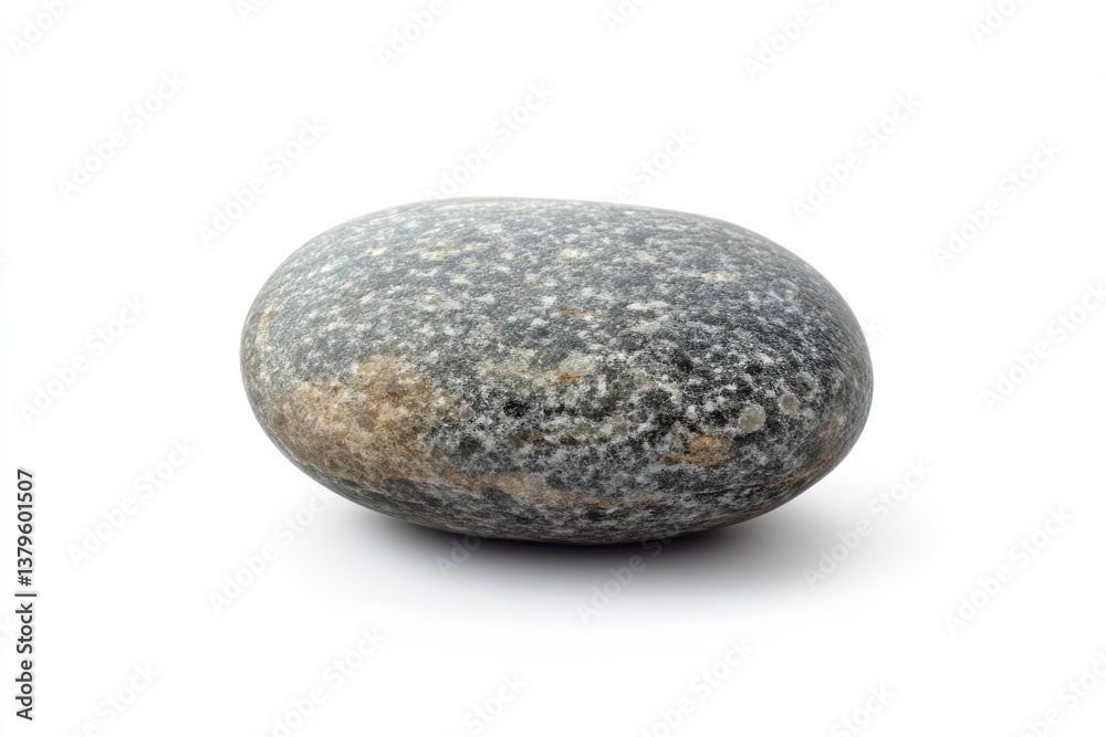 Isolated Grey Stone Pebble Smooth Surface on White Background Still Life Isolated Grey Stone Pebble Smooth Surface on White Background Still Life