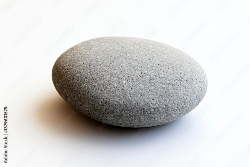Gray Smooth Stone Close Up on White Background Minimalist Still Life Gray Smooth Stone Close Up on White Background Minimalist Still Life