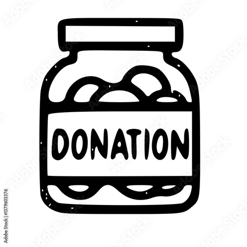 Donation Jar Hand Drawn Illustration