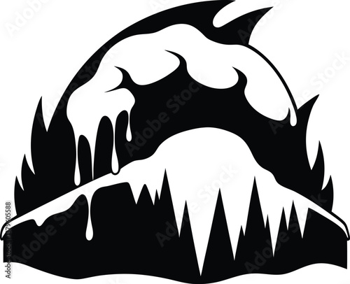 Snow Drift Silhouette Vector for Winter, Seasonal Landscapes, and Outdoor-Themed Designs
