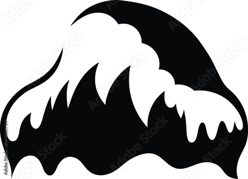 Snow Drift Silhouette Vector for Winter, Seasonal Landscapes, and Outdoor-Themed Designs