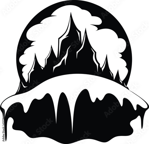 Snow Drift Silhouette Vector for Winter, Seasonal Landscapes, and Outdoor-Themed Designs