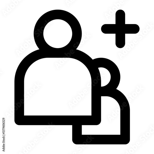 Follower icon with outline style.