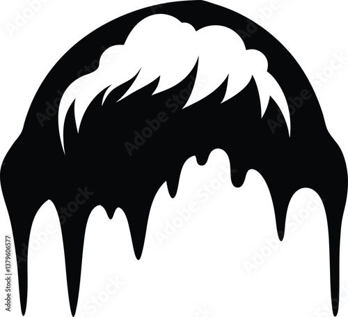 Snow Drift Silhouette Vector for Winter, Seasonal Landscapes, and Outdoor-Themed Designs