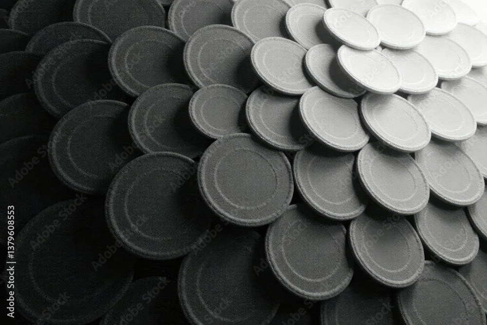 Subtle overlapping circles forming a radiating pattern, grayscale, modern, simple, pattern Subtle overlapping circles forming a radiating pattern, grayscale, modern, simple, pattern