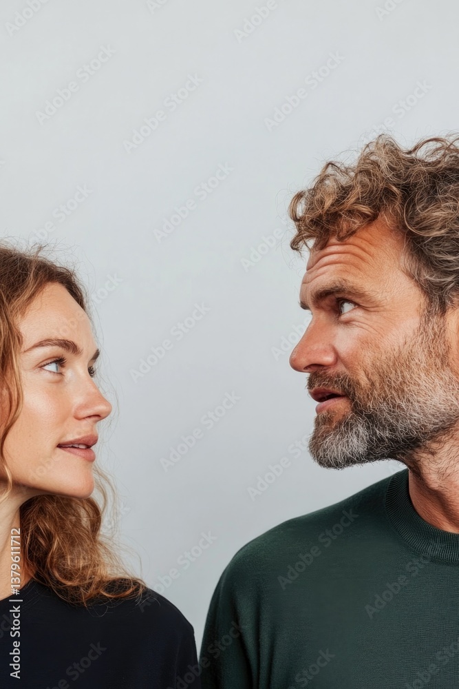 close-up of two people deep in conversation engaged and genuine close-up of two people deep in conversation engaged and genuine