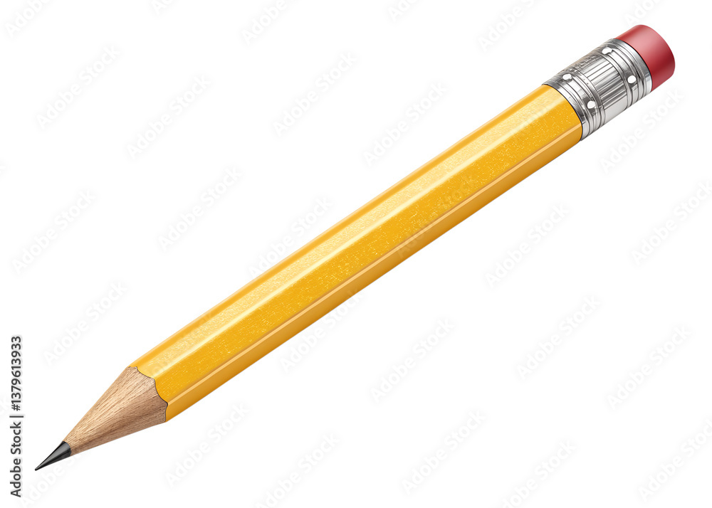 pencil isolated on white isolated on transparent background Generative Ai. pencil isolated on white isolated on transparent background Generative Ai.