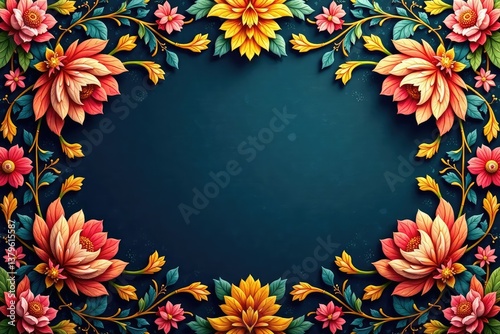Wallpaper Mural Intricate floral textile design, repeating motif , image, seamless Torontodigital.ca