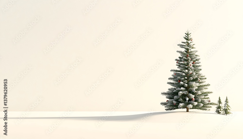 Christmas Tree Scene, Minimalist Style Christmas Tree Scene, Minimalist Style