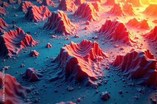 Geometric shapes tessellate flawlessly across surface, form, texture, grid