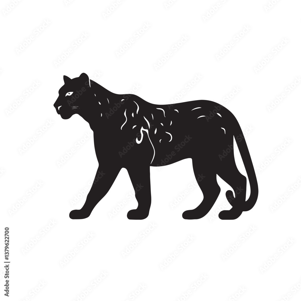 Silhouettes of a tiger and bear in a vector illustration with wild animals, nature, and wildlife theme Silhouettes of a tiger and bear in a vector illustration with wild animals, nature, and wildlife theme