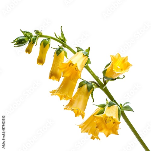 Yellow Waxbells Flower isolated on white background.close up.