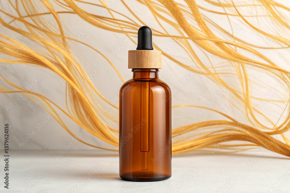 Fototapeta premium Essential Oil Bottle Mockup, Natural Packaging