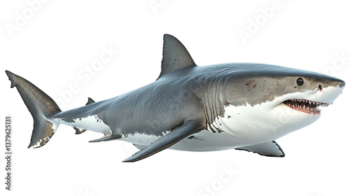 Great shark isolated on white background. Suitable for marketing or business purposes. PNG file photo