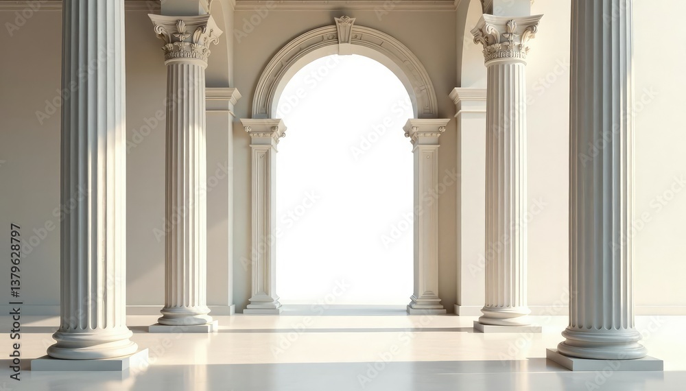 Obraz premium Elegant Roman-style architecture against a bright white backdrop, simple, texture, italy