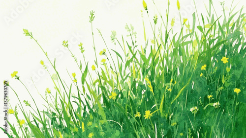 Blooming serenity meadow isolated watercolor vector illustration svg
