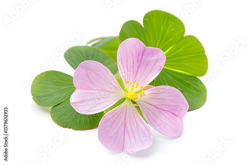 Wood sorrel Flower isolated on white background.close up.