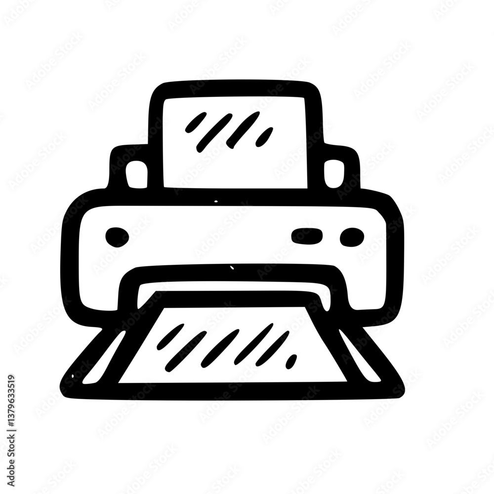Hand Drawn Printer Icon Hand Drawn Printer Icon