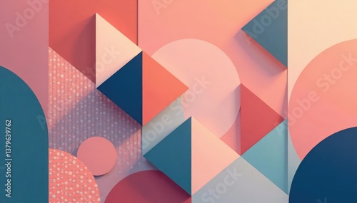 Wallpaper Mural Subtle geometric shapes in muted tones create a calming, repeating pattern , geometric background, vector, illustration Torontodigital.ca