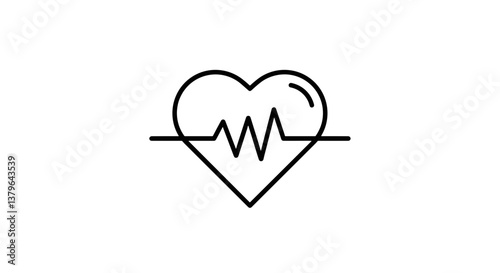 Heartbeat Icon Representing Health and Vitality  