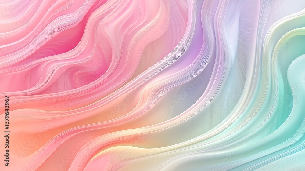 Fototapeta premium Abstract Pastel Swirling Waves Design Background