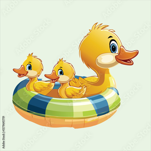 ducklings playing in the beach 