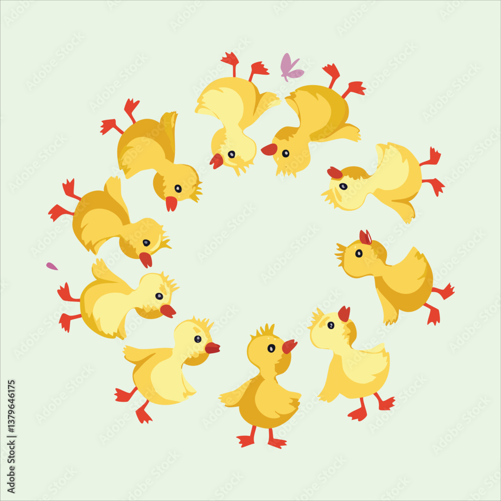Fototapeta premium dancing duckling with happy and cute face
