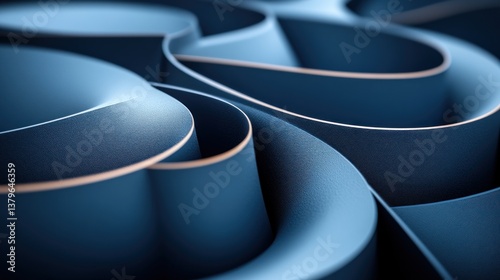 Abstract Blue Curves: A Study in Depth and Form