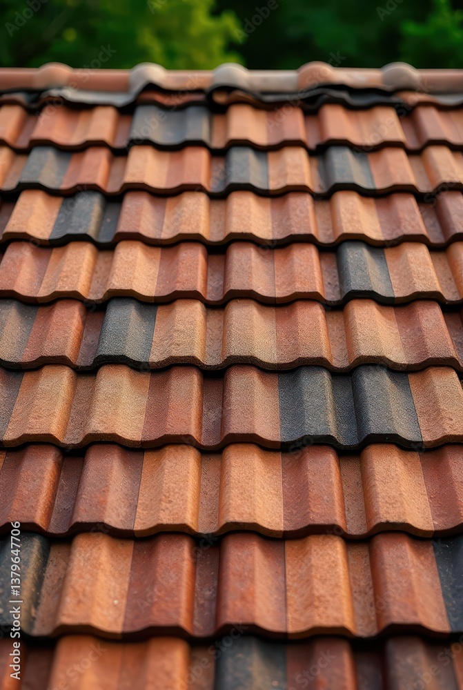 Durable Architectural Roofing Tiles A Close-Up View of Interlocking, Textured Tiles in Earthy Tones Durable Architectural Roofing Tiles A Close-Up View of Interlocking, Textured Tiles in Earthy Tones