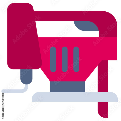Jigsaw Power Tool Flat Design Icon - Carpentry Flat Icon