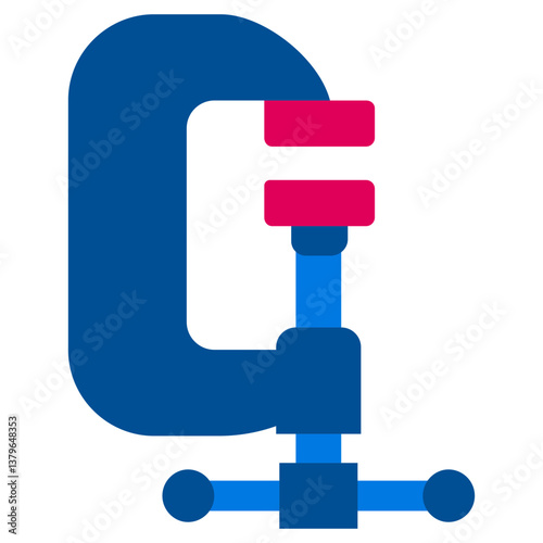 C Clamp Flat Design Icon - Carpentry Flat Icon